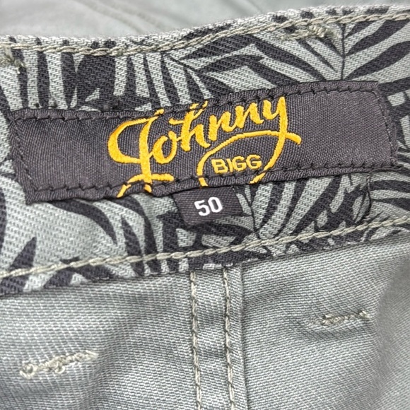 Johnny Bigg Big & Tall Sage Green Colton Print Denim Shorts Men's Size 50 - Picture 5 of 9